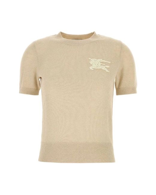 Burberry Natural Round-Neck Knitwear