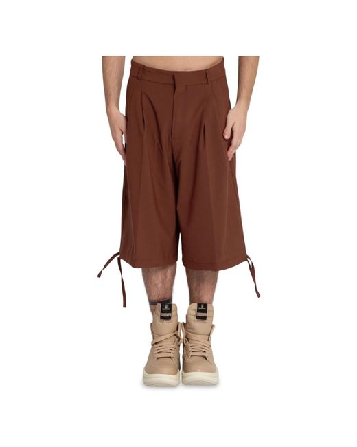 Shorts in lana super larghi di Bonsai in Brown da Uomo