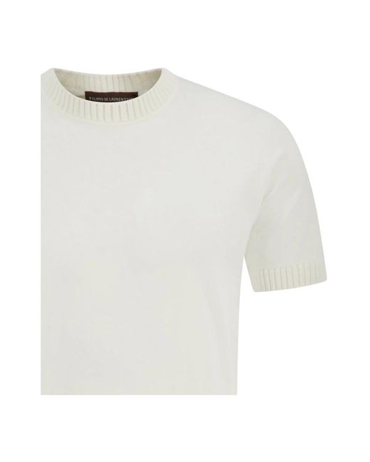 FILIPPO DE LAURENTIIS White Round-Neck Knitwear for men