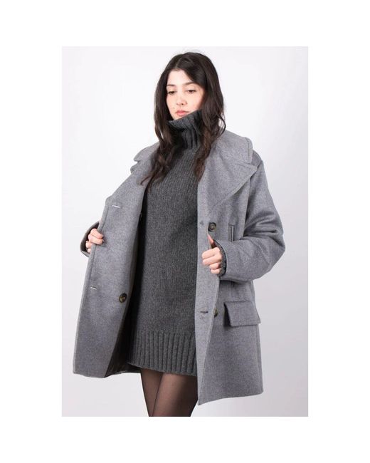 コート SPORTMAX WOOL DOUBLE-BREASTED COAT Sportmax Wool Double-breasted Coat In Brown | ModeSens