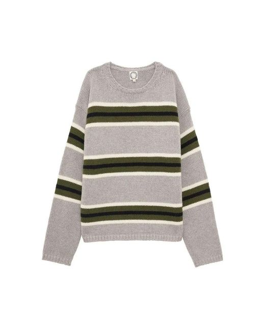 Ines De La Fressange Paris Gray Grau/grüner wollpullover winterstil