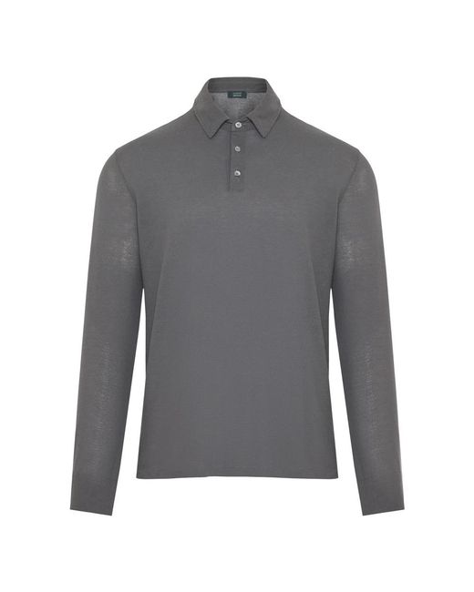 Zanone Gray Polo Shirts for men