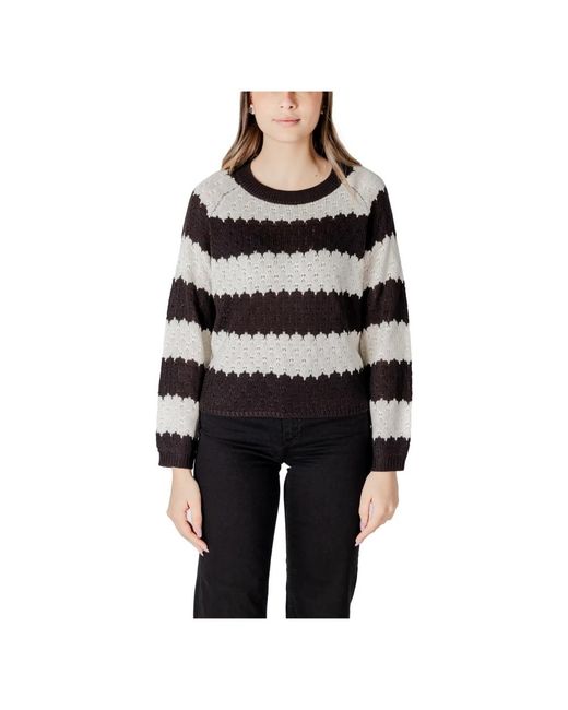 Jacqueline De Yong Black Round-Neck Knitwear