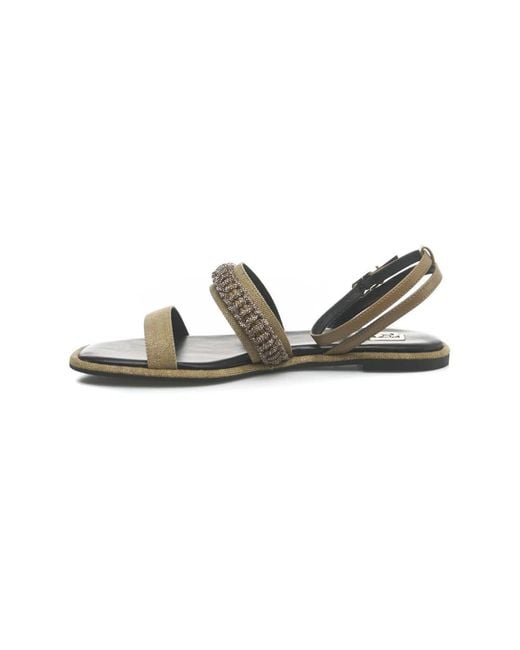 Liu Jo Metallic Flat Sandals