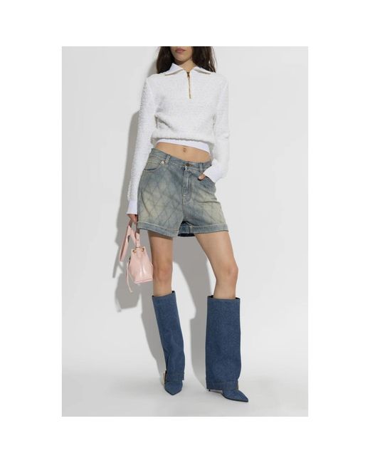Balmain White Pullover Mit Kragen