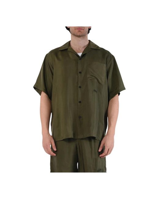 MSGM Green Short Sleeve Shirts for men
