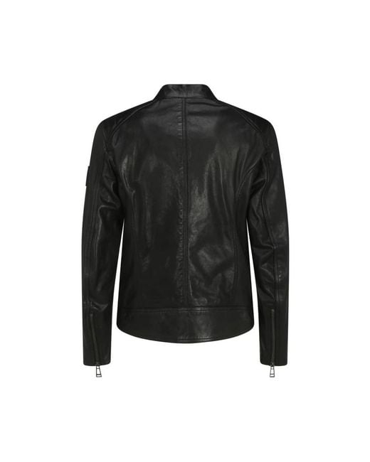 Belstaff Black Leather Jackets for men