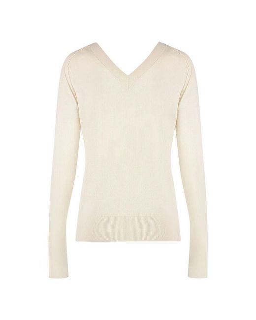 V-Neck Knitwear di Calvin Klein in Natural
