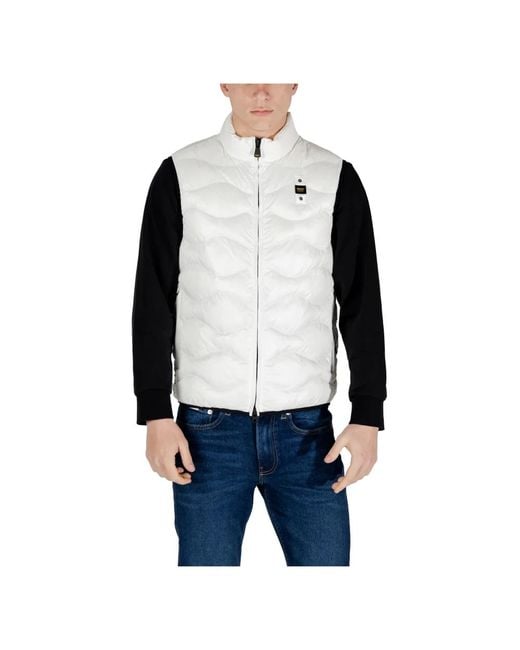 Blauer Witte Mouwloze Rits Gilet in het Blue voor heren