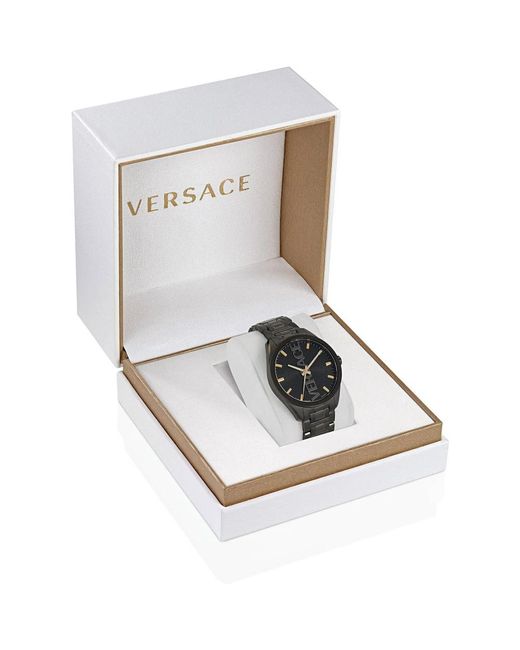 Versace Armbanduhr 42 mm armband edelstahl v-vertical in Black für Herren