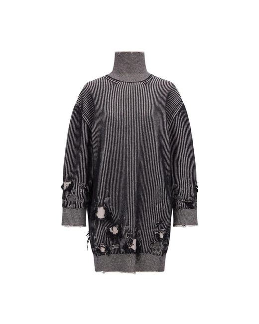 MM6 by Maison Margiela Gray Knitted Dresses
