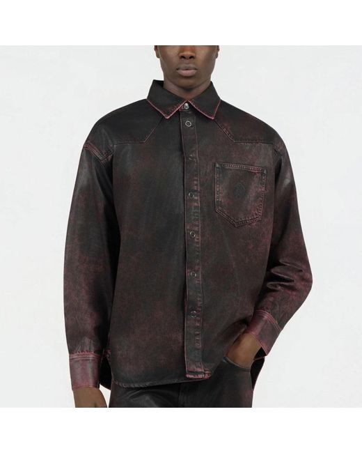 Roberto Cavalli Black Denim Shirts for men