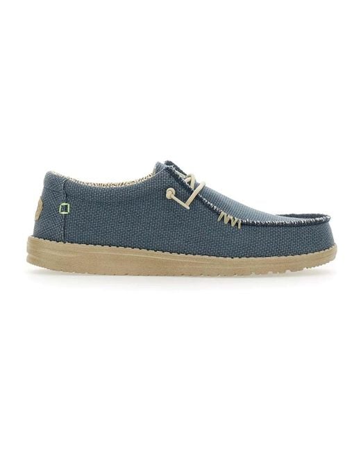 HeyDude Blue Laced Shoes for men