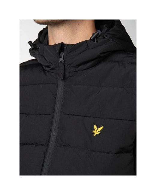 Lyle & Scott Schwarze steppjacke mit kapuze in Black für Herren