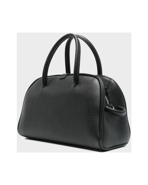 Jacquemus Black Schwarze Lederhandtasche Mit Top-Reißverschluss