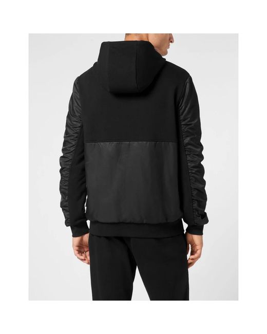 Philipp Plein Hoodies & Sweatvesten ,Zwart ,Katoen Hoodie Sweatjacket Ls Iconic in het Black voor heren
