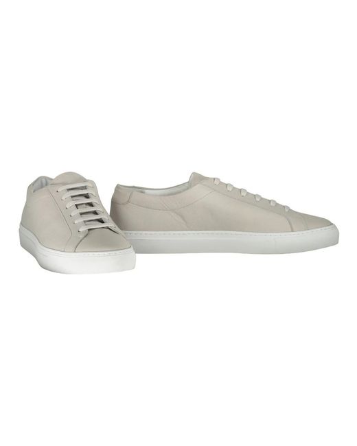 Moorer Leder-Sneakers Mit Logo-Detail in Gray für Herren