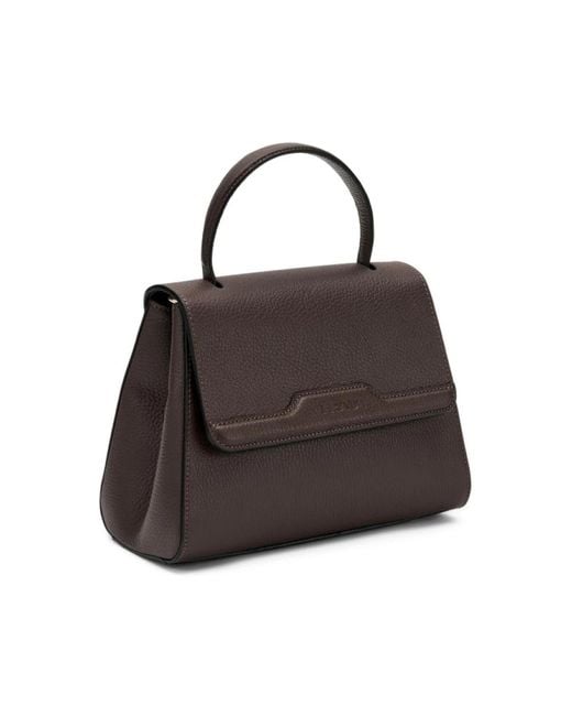 Frau Black Lederhandtasche Mit Griff