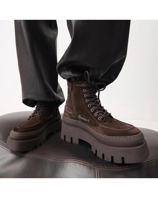 COPENHAGEN Brown Lace-Up Boots