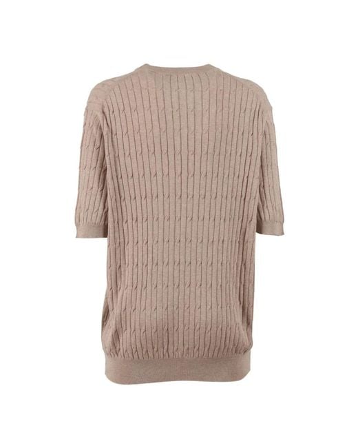 Peserico Brown Round-Neck Knitwear for men