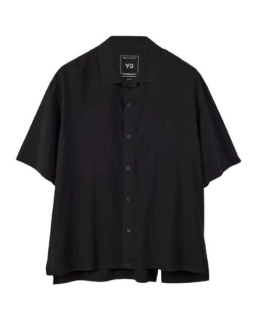 Y-3 Schwarzes Gewebtes Hemd in Black für Herren