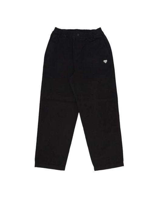 Iuter Black Straight Trousers for men