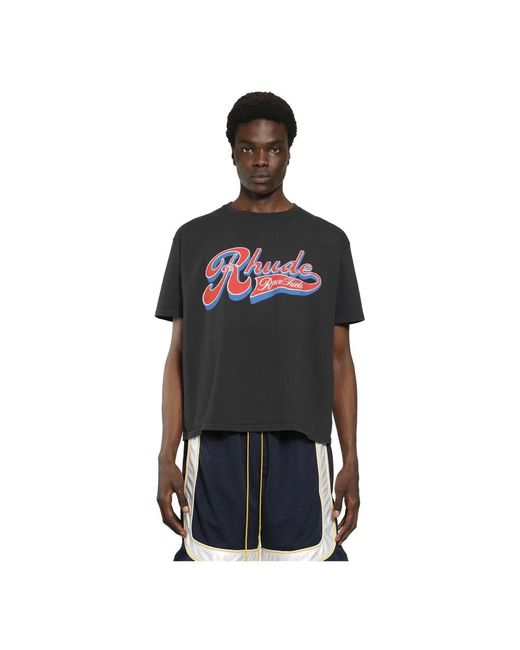 Rhude Pit Stop Tee in het Black voor heren