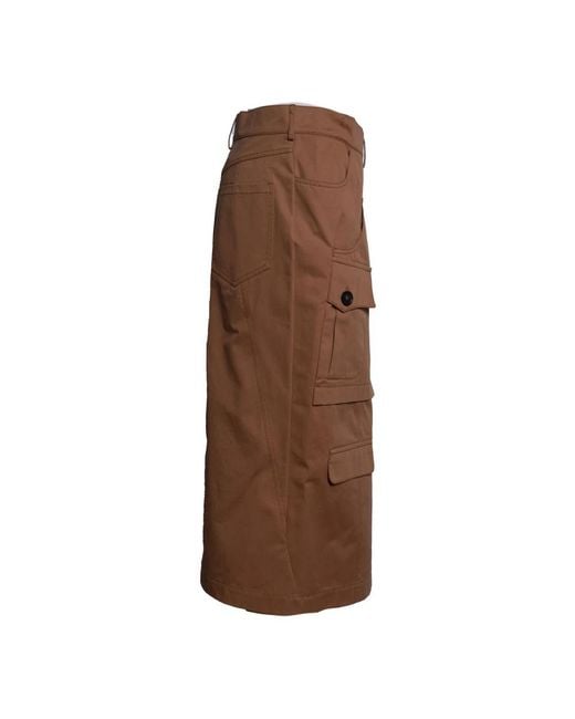 Erika Cavallini Semi Couture Brown Midi Skirts