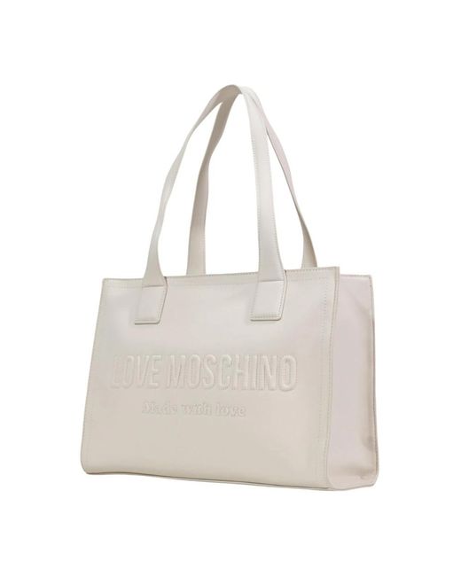 Love Moschino White Shopping Bags