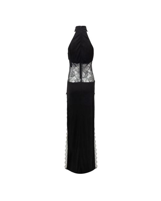 retroféte Zwarte Viscose Party Jurk in het Black