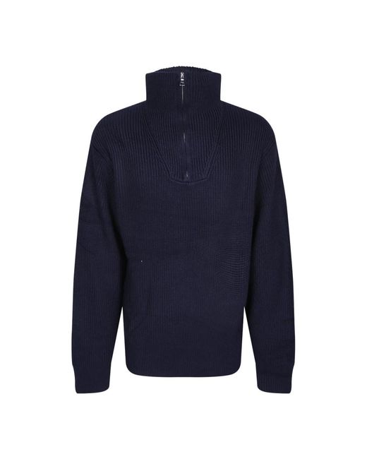 Officine Generale Blue Turtlenecks for men