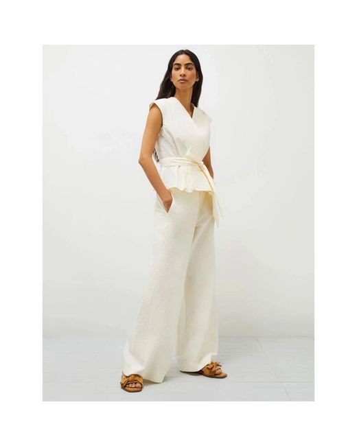 Wide Trousers Marella de color Natural