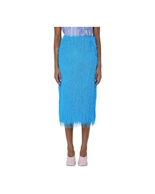 Dries Van Noten Blue Pencil Skirts