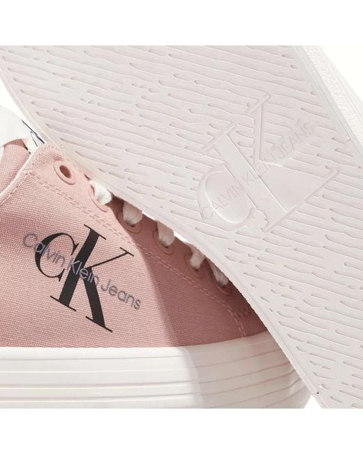 Calvin Klein Pink Rosa Textil-Sneaker Mit Plateausohle