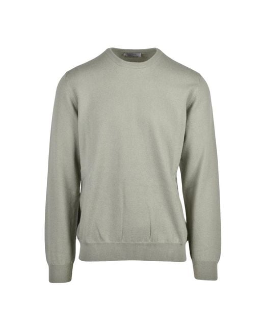 Alpha Studio Gray Round-Neck Knitwear for men