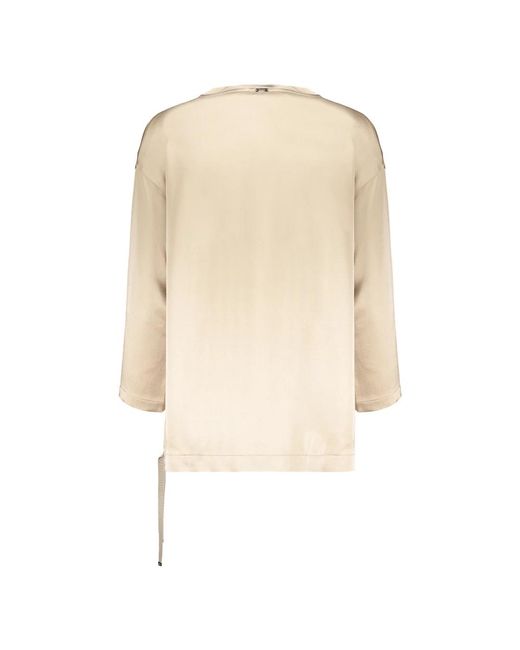 Herno Overhemden ,Blouse Met Lange Mouwen V-Hals in het Natural