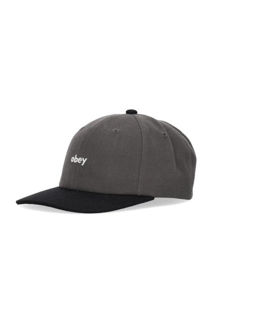 Obey Accessoires ,Grijs ,Wol Gebogen Klep Snapback Pet Donkergrijs in het Black voor heren