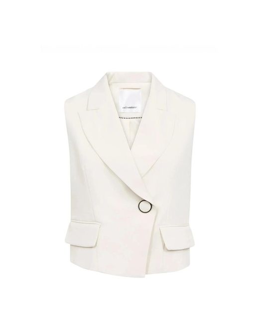 Blazers co'couture de color White
