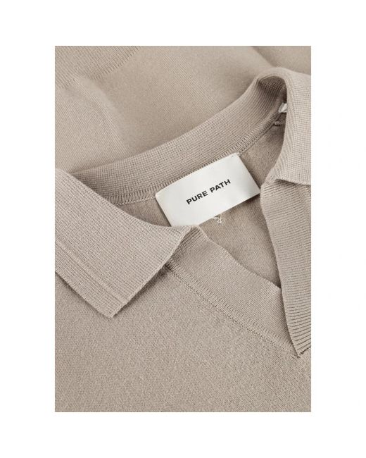 Pure Path Tops ,Grijs ,Taupe Gebreide Polo 808 Stijlvolle Polo in het Brown voor heren