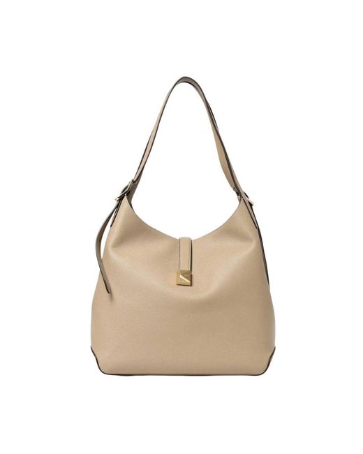 Kate Spade Natural Marineblaue Leder-Schultertasche
