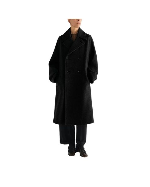 Lemaire Black Double-Breasted Coats for men