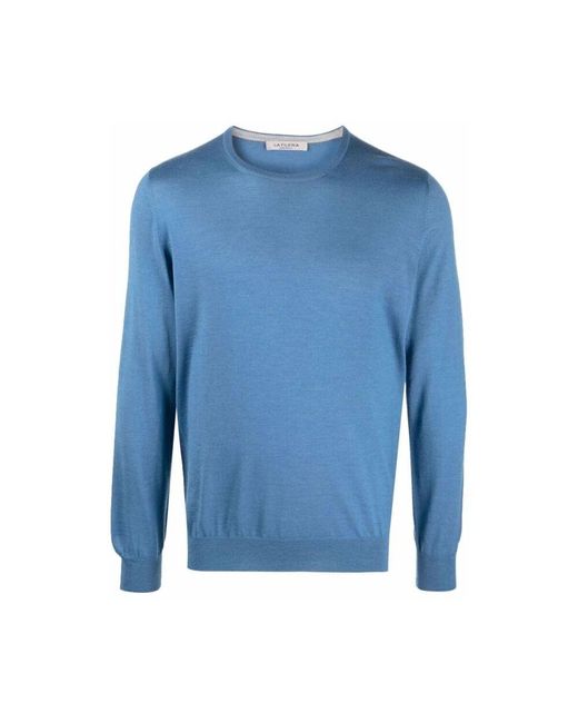 La Fileria Kaschmir-seidenmischung rundhalsausschnitt pullover in Blue für Herren