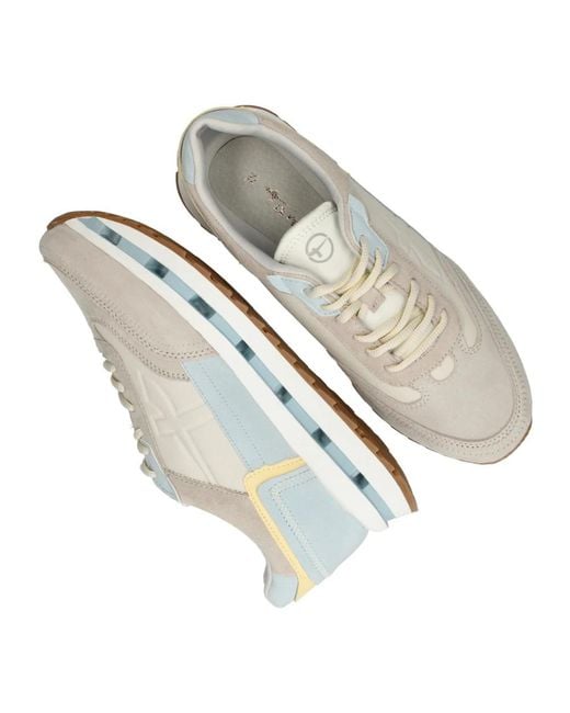 Tamaris White Trendige braune sneakers mit grauen und blauen akzenten