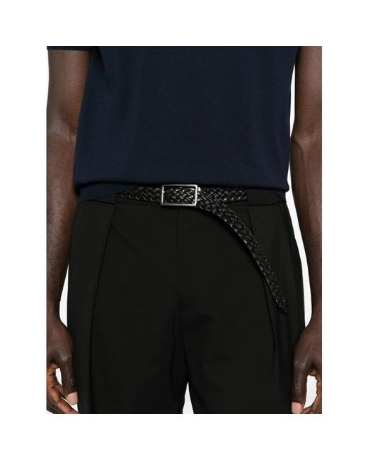 BRIGLIA Black Straight Trousers for men