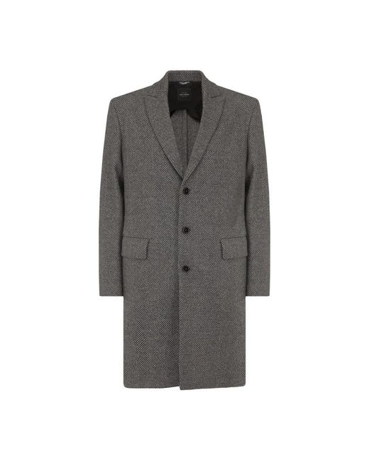 Dolce & Gabbana Gray Single-Breasted Coats for men