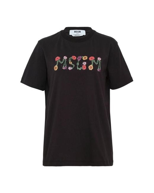 MSGM Black T-Shirts