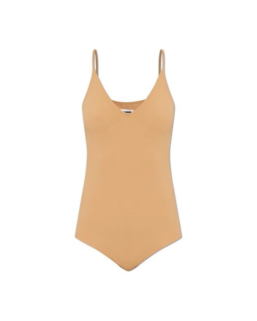 Jil Sander Tops ,V-Neck Camisole Bodysuit in het Brown