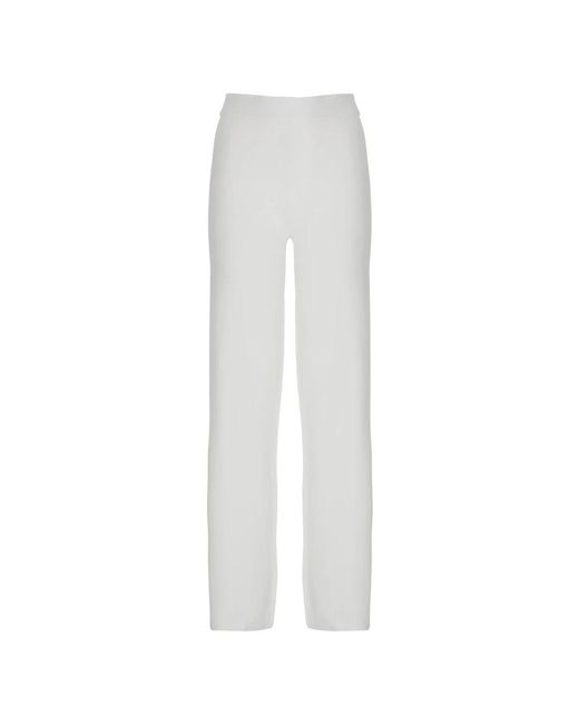 Kangra White Straight Trousers