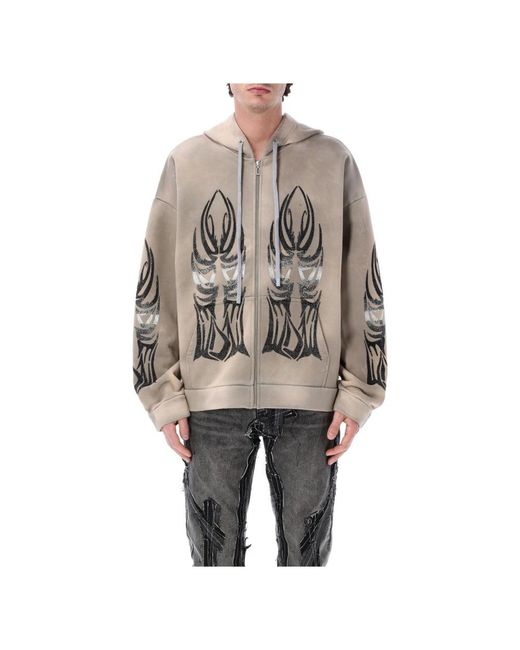 Who Decides War Gray Zip-Throughs for men