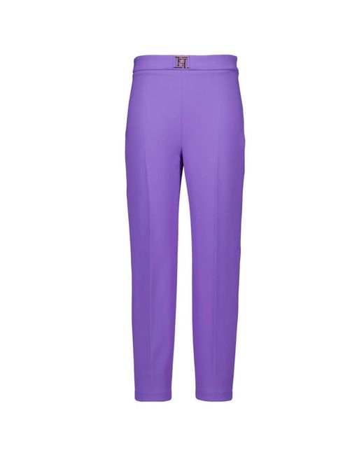 Elisabetta Franchi Purple Slim-Fit Trousers